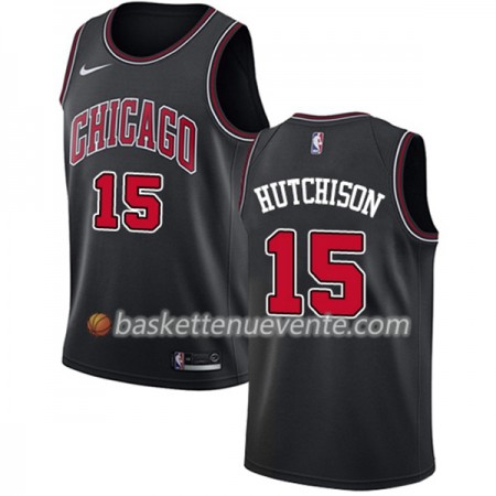 Maillot Basket Chicago Bulls Chandler Hutchison 15 Nike Noir Swingman - Homme
